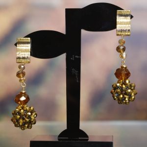 Pendientes cristal ocre