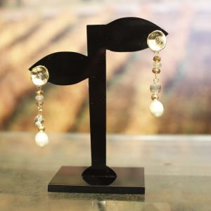 Pendientes largos cristal y perla
