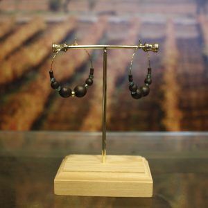 Pendientes aros cuentas - ébano