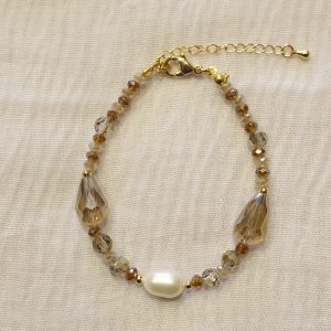 Pulsera cristal y perla