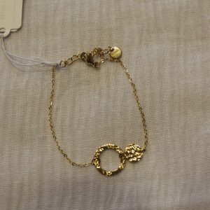Pulsera acero - baño dorado